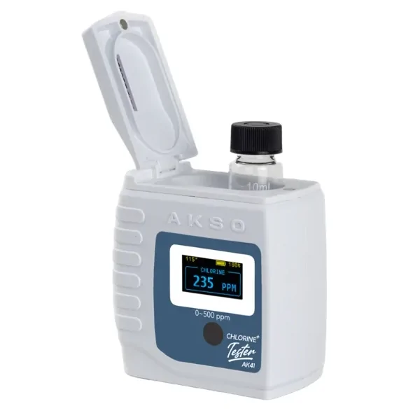 AK41 – pocket photometer for measuring chlorine in water (0–500 ppm)
